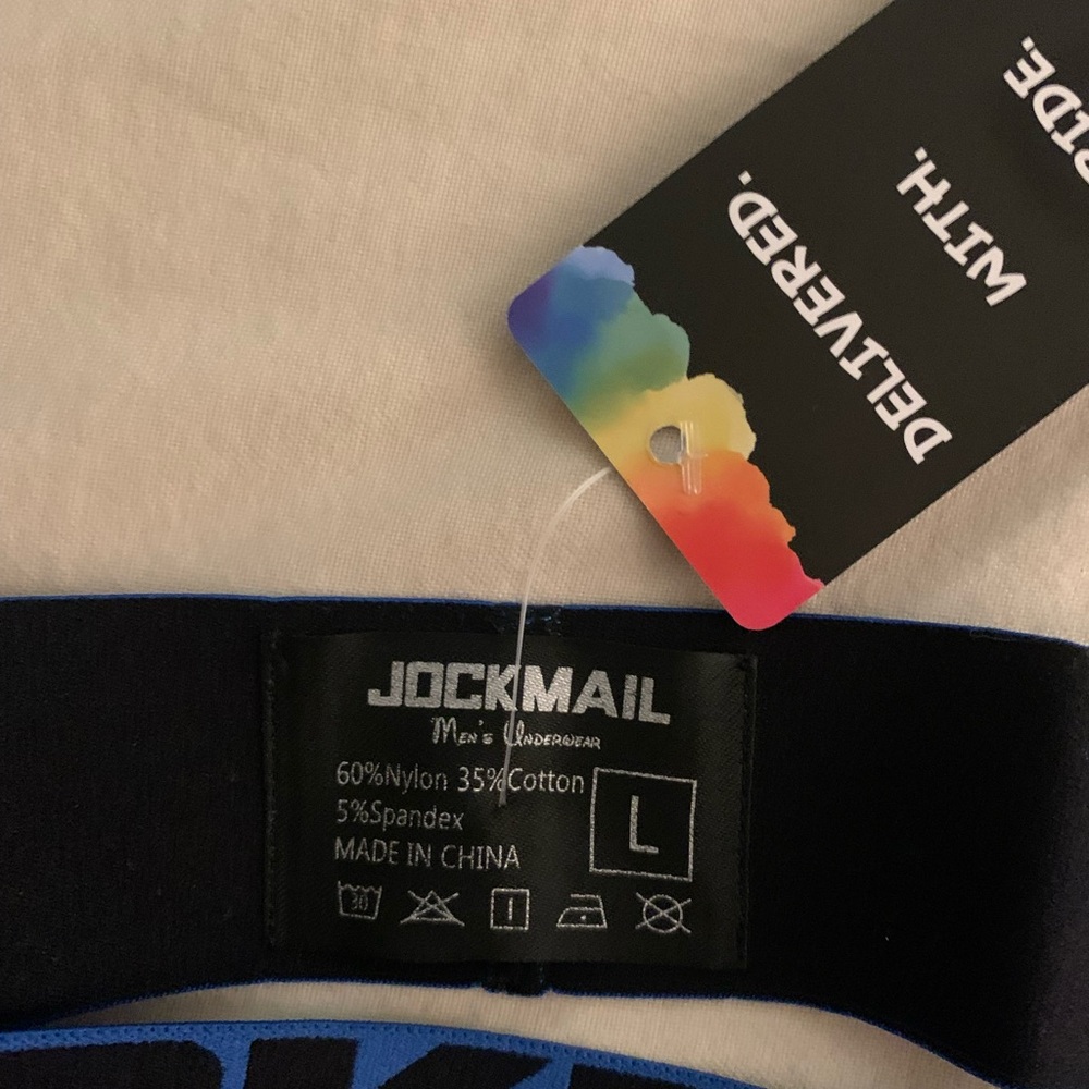 Jockmail men’s jockstrap - black blue size large - Picture 4 of 11